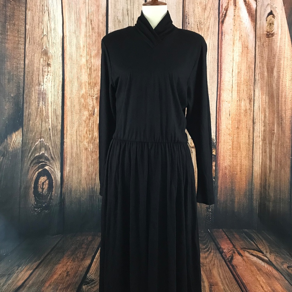 Vintage Andrew Harvey Womens Dress Size 16 Black
